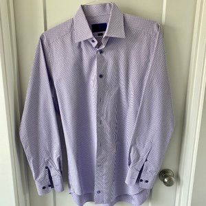 David Donahue Mens Dress Shirt Trim Fit 16 34/35